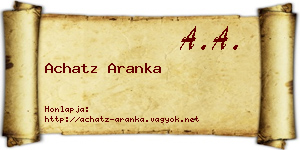 Achatz Aranka névjegykártya