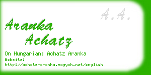 aranka achatz business card